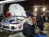 Dale Earnhardt Jr's car in the garage after the race.