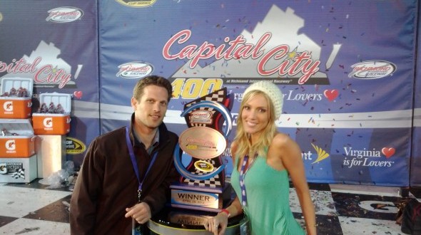 Rozlyn Papa and I in Victory Lane at the Capital City 400 in Richmond, Virginia